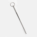 Metal Male Multibead Thread Urethral Toy 10.63 Inches Extra Long Urethral Dilator With Cock Ring