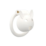 Rabbit Shaped Chastity Cage Set With 4 Carabiners, White Chastity Lock Sm Bondage Sex Toys, Lightweight And Breathable Chastity Device Fetish Trainer