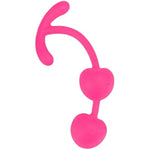 Silicone Anal Beads Anal Plug Built-In 2 Steel Balls Cherry Butt Plug With Long Handle Anal Sex Toy For Men Women Anal Sex (Rose Red)