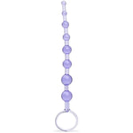 Purple Anal Beads With Finger Loop - Beginner Friendly - 8 Inch