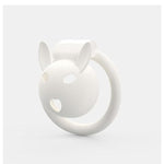 Rabbit Shaped Chastity Cage Set With 4 Carabiners, White Chastity Lock Sm Bondage Sex Toys, Lightweight And Breathable Chastity Device Fetish Trainer