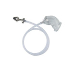 Metal Anal Plug Enema Backcourt Flushing Hollow Peeping Anal Plug Sex Toys Men'S Wearable Silicone Chastity Cage Chastity Lock Set