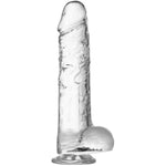 Lifelike Lover Luxe Realistic Dildo - 7.9 Inch Huge Silicone Dildo With Strong Suction Cup - Crystal Jelly Dildo - L Transparent