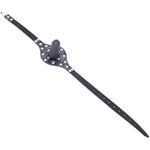 Black Rivet Mouth Plug Silica Gel Dildo With Adjustable Leather Strap For Couple Mouth Gag Sex Restraint Set (Length: 6Cm, Silver)