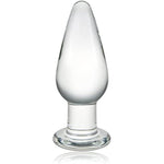 Anal Butt Plug Glass Anal Trainer Sex Toy With Long Neck Crystal Pleasure Wand With Tapered Head Unisex Bum Plug For Men Women (M)