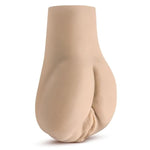 Soft Realistic Ass Male Masturbator - Ribbed Dual Entry Stroker - Multi Speed Wired Controller Bullet - Sex Toy For Men (Beige)