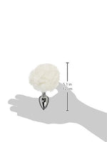 White Fluffy Bunny Tail Anal Plug