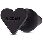 Temptasia Fuck Me Heart Shaped Silicone Butt Plug, Candy Heart Anal Plug, Sex Toy For Women, Black