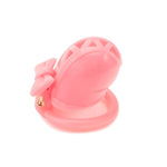 Male Chastity Cage - Bow-Tie Shaped With 4 Different Sized Activity Rings Chastity Lock Device Sex Toys With Concealed Locking Design For Male Penis Sm Fetish Long-Term Wear & Bondage (Pink)