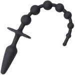 Silicone Anal Butt Plug Double-Ended Anal Plug Anal Beads With 7 Beads Anal Sex Toy For Men Women For Masturbation