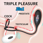 3-in-1 Vibrating Anal Plug & Prostate Massager with Cock Rings – Remote Control