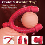 Double-Ended G-Spot Vibrator ā 10 Modes, Strapless Dildo for Couples & Pegging Play
