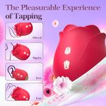 2-in-1 Flapping Rose Vibrator for Women, 9 Tapping & Sucking G-Spot & Clitoral Stimulator