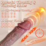 Thrusting Silicone Dildo with Remote Control – 10 Vibration Modes, Suction Base