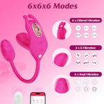 3-in-1 Rabbit Vibrator with App Remote Control, 6x6x6 Modes, G-Spot & Anal Stimulator