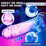 7.8” Clear Silicone Gradient Dildo with Suction Cup for Vaginal & Anal Play