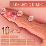 App-Controlled Silicone G-Spot Vibrator, 10 Vibration Modes, Suction Cup Dildo