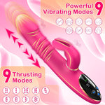 Thrusting Rabbit Vibrator - 3-in-1 G-Spot & Clitoral Stimulator with 9 Modes