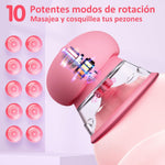 Rechargeable Nipple Stimulator – 10 Modes with Rotating Brush Heads for Pleasure