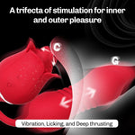 Rose Vibrator Dildo | Thrusting Sex Toy for Women & Couples' Intimacy