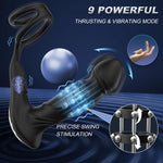 App-Controlled Prostate Massager – Thrusting Vibrator with Dual Rings & 9 Modes