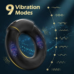 Heating Vibrating Cock Ring for Men β 9 Modes, Couples Pleasure Ring Toy