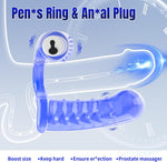 Double Penetration Anal Plug with Bullet Vibrator & Cock Ring, Strap-On Prostate Massager