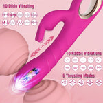 3-in-1 Rabbit Vibrator with Thrusting & 10 Vibration Modes for G-Spot Stimulation