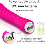 Silent G-Spot Vibrator Dildo with 10 Modes, Soft Waterproof Massager for Women