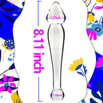 8.1" Double-Ended Glass Dildo – Tapered & Round Ball Design for Versatile Pleasure