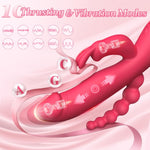10-Mode Thrusting Dildo Vibrator, Silicone Waterproof G-Spot & Anal Massager