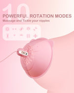 10 Brush Heads Wearable Nipple Stimulator with 10 Rotating Modes for Women