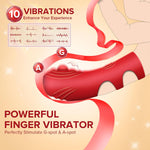 Rechargeable Finger Vibrator – G-Spot & Clitoral Stimulator with 10 Modes & Heat