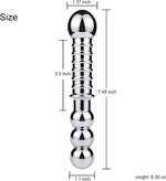 Dual-Ended Metal Dildo & Prostate Wand – Anal Beads & Massage Probe for Couples