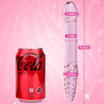 Glass Double-Ended Dildo with Spiral Texture & Realistic Glans for G-Spot & Anal Play