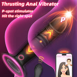 3-in-1 Bluetooth Remote Control Thrusting Vibrating Butt Plug for Couples’ Pleasure