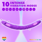 15.7" Vibrating Double-Ended Silicone Dildo – Strapless G-Spot & Anal Toy for Couples