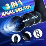 Thrusting Anal Vibrator Prostate Massager with 2 Vibrating Cock Ring, Anal Plug with 10 Thrusting & Vibrating Modes, Dildo Butt Plug Male Sex Toys for Men Gay Couple Pleasure