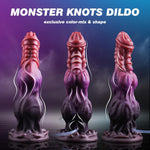 9.6" Knotted Dildo with Suction Cup, Squirting Fantasy Silicone Toy for Men & Women