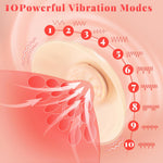 Nipple Vibrator with 10 Modes, Silicone Invisible Stimulator for Couples (Nude)