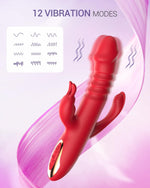 3-in-1 Thrusting Rabbit Vibrator with 12 Modes – G-Spot & Clitoral Stimulation