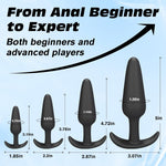 4-Piece Silicone Butt Plug Set β Beginner to Advanced Trainer Kit with Flared Base