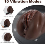 3-in-1 Male Masturbator with Bullet Vibration & Textured Mouth, Vagina & Anus