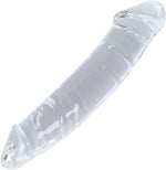 Large Clear Glass Double-Ended Dildo | Dual-Sided Crystal Wand for G-Spot Pleasure