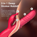 4-in-1 Realistic Vibrator with 6 Thrusting, 10 Vibration Modes, G-Spot & Clitoral Stimulator