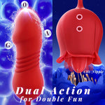 Rose G-Spot & Clit Vibrator β 9 Modes, Thrusting, Licking, Hands-Free Adult Toy