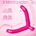 15.7" Double-Ended Vibrating Dildo – Strapless Design with 10 Modes for Couples