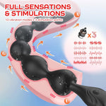 14.4" Flexible Silicone Vibrating Anal Beads, 10 Vibration Modes, Prostate Massager