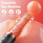 Thrusting Dildo Machine with 10 Vibration Modes, Heating & Remote for Couples