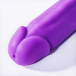 Fantasy Purple 15.3" Double-Ended Silicone Dildo with Veins & Glans for Couples